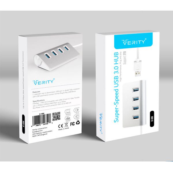 هاب چهار پورت USB 3.0 وریتی مدل H406 - تصویر 2