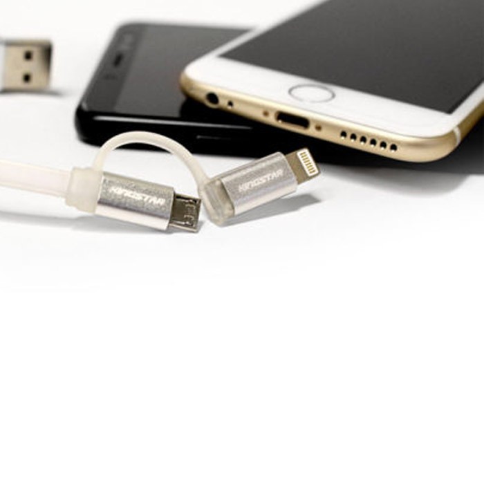 کابل تبدیل USB به microUSB/لایتنینگ کینگ استار مدل KS48 طول 1متر - تصویر 2