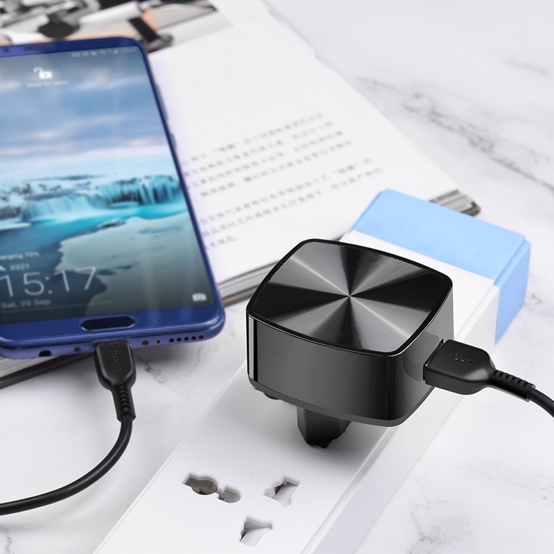 شارژر فست شارژ HOCO C70A QC3.0 + کابل میکرو یو اس بی - تصویر 3