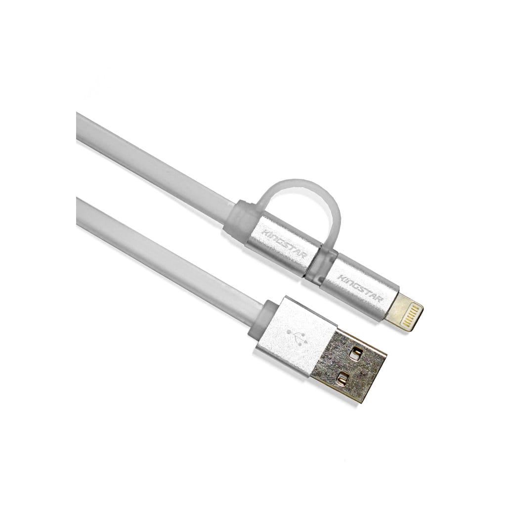 کابل تبدیل USB به microUSB/لایتنینگ کینگ استار مدل KS48 طول 1متر